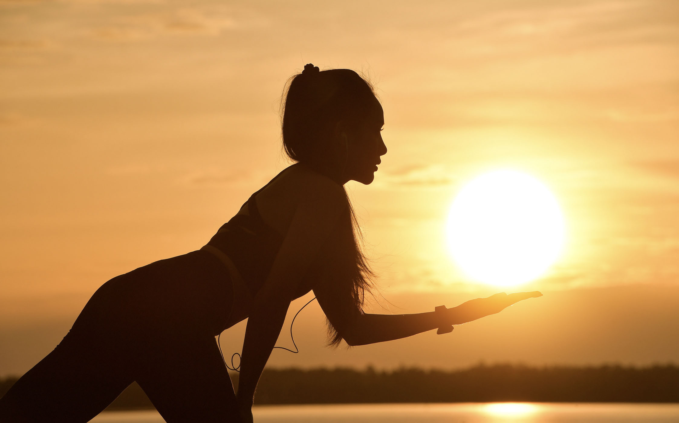 yoga woman sun